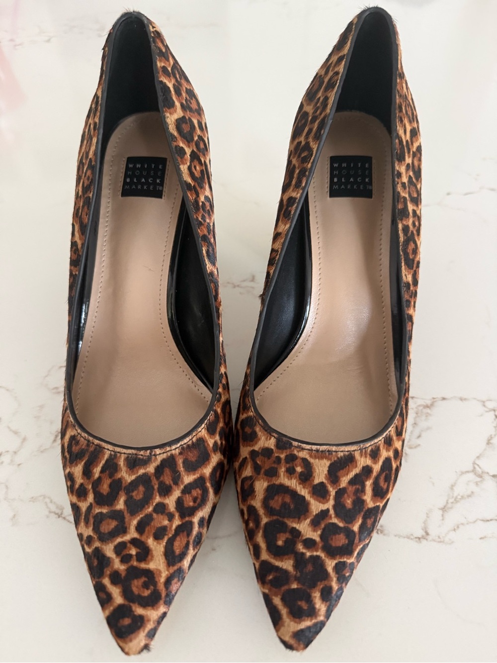 Never worn!! White House Black Market Leopard Print Pointed-Toe Pumps - Brown